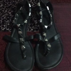 Black and silver sandals